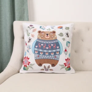 Dvipusė gobeleno pagalvėlė – Miško draugai – Meškutis