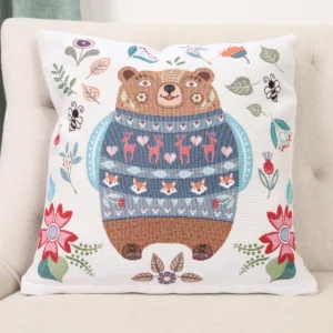 Dvipusė gobeleno pagalvėlė – Miško draugai – Meškutis