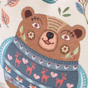 Dvipusė gobeleno pagalvėlė – Miško draugai – Meškutis
