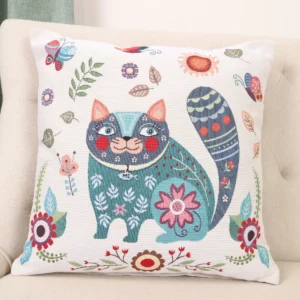 Dvipusė gobeleno pagalvėlė – Miško draugai – Katinas