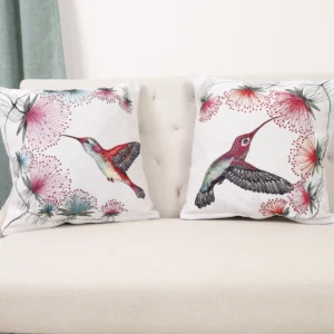 Dvipusė gobeleno pagalvėlė – Kolibrių sodas – Skrydis 1