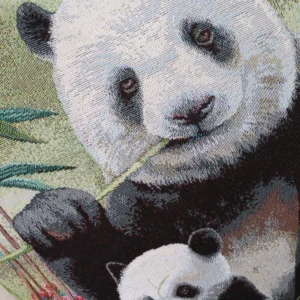 Dvipusė gobeleno pagalvėlė – Panda su jaunikliu