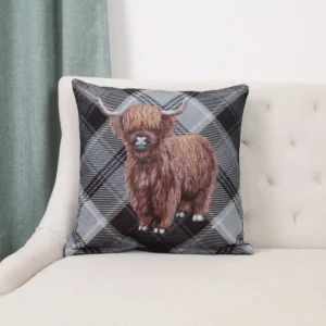 Dvipusė gobeleno pagalvėlė – Aukštikalnių Jautis