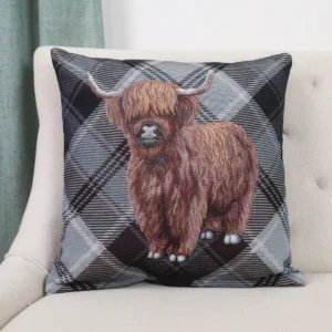 Dvipusė gobeleno pagalvėlė – Aukštikalnių Jautis