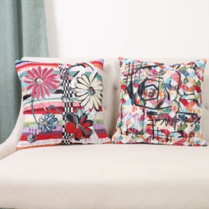 Dvipusė gobeleno pagalvėlė – Grafikos gėlės