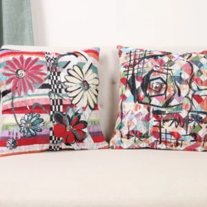 Dvipusė gobeleno pagalvėlė – Grafikos gėlės
