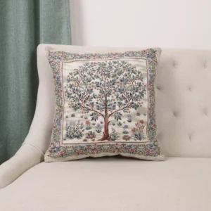 Dvipusė gobeleno pagalvėlė – Baroko gėlės (šviesi)