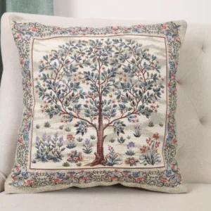 Dvipusė gobeleno pagalvėlė – Baroko gėlės (šviesi)