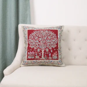 Dvipusė gobeleno pagalvėlė – Baroko gėlės (bordo)