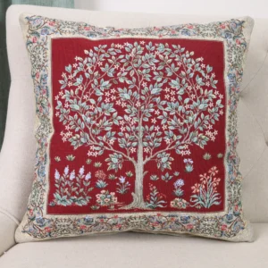 Dvipusė gobeleno pagalvėlė – Baroko gėlės (bordo)