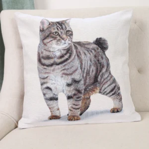 Dvipusė gobeleno pagalvėlė – Amerikos bobteilas