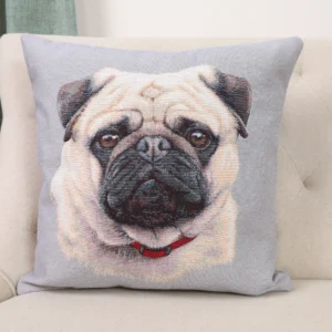 Dvipusė gobeleno pagalvėlė - Mopso portretas