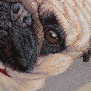 Dvipusė gobeleno pagalvėlė - Mopso portretas