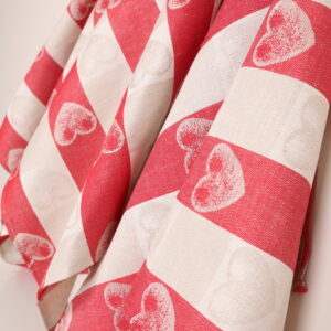 Virtuvinių rankšluosčių komplektas su dėžute - Širdelės