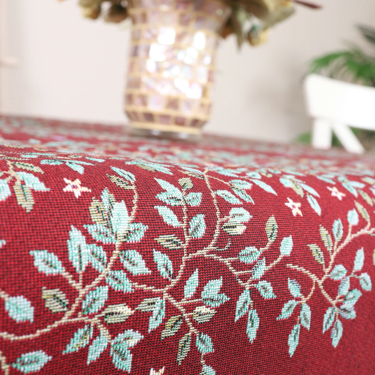 Staltiesė - Baroko gėlės (bordo)