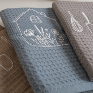 Virtuvinių rankšluosčių komplektas su dėžute - Namai