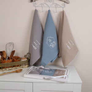 Virtuvinių rankšluosčių komplektas su dėžute - Namai