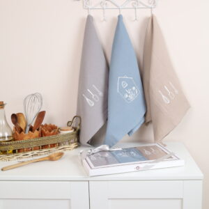 Virtuvinių rankšluosčių komplektas su dėžute - Namai