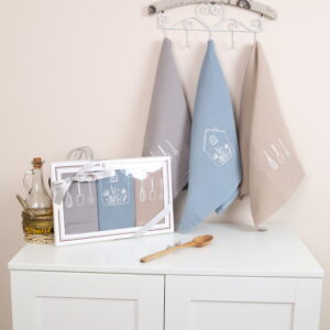 Virtuvinių rankšluosčių komplektas su dėžute - Namai