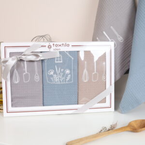 Virtuvinių rankšluosčių komplektas su dėžute - Namai