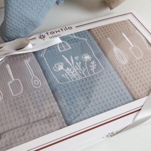 Virtuvinių rankšluosčių komplektas su dėžute - Namai