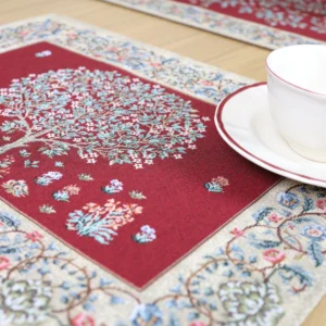 Servetėlės - Baroko gėlės (bordo)