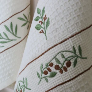 Virtuvinių rankšluosčių komplektas su dėžute - Eukaliptas