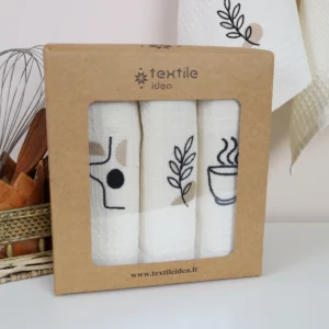 Virtuvinių rankšluosčių komplektas su dėžute - Kava