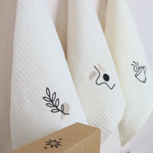 Virtuvinių rankšluosčių komplektas su dėžute - Kava