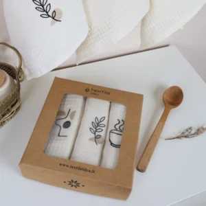 Virtuvinių rankšluosčių komplektas su dėžute - Kava