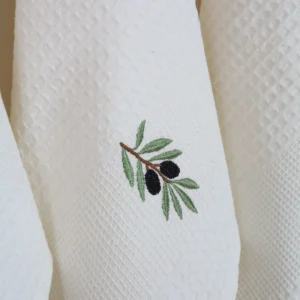 Virtuvinių rankšluosčių komplektas su dėžute - Alyvuogės