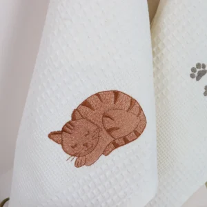 Virtuvinių rankšluosčių komplektas su dėžute - Katės