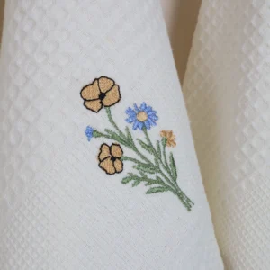 Virtuvinių rankšluosčių komplektas su dėžute - Rugiagėlės