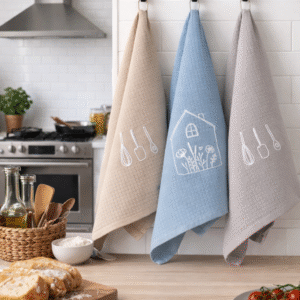 Virtuvinių rankšluosčių komplektas su dėžute - Namai