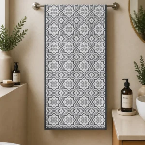 Pilkas lininis rankšluostis - Tautiški ornamentai